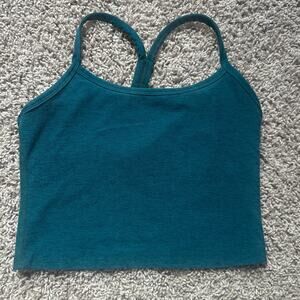 Anthropologie Beyond Yoga Teal Spacedye Cropped bra top, size Small